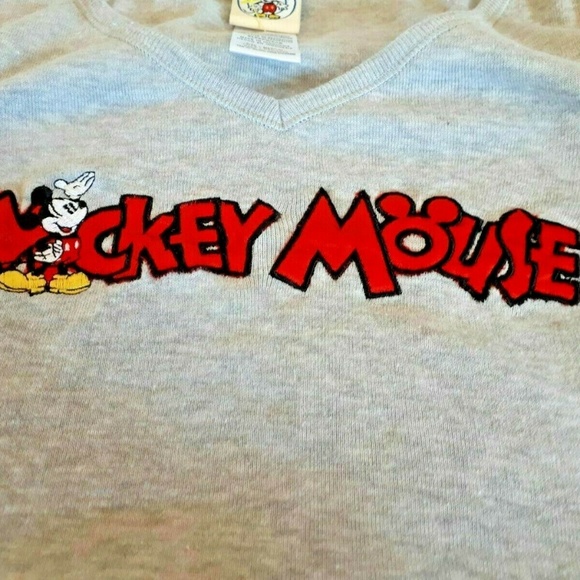 Mickey Mouse Gray Long Sleeves Slouchy Sweatshirt - Picture 4 of 5